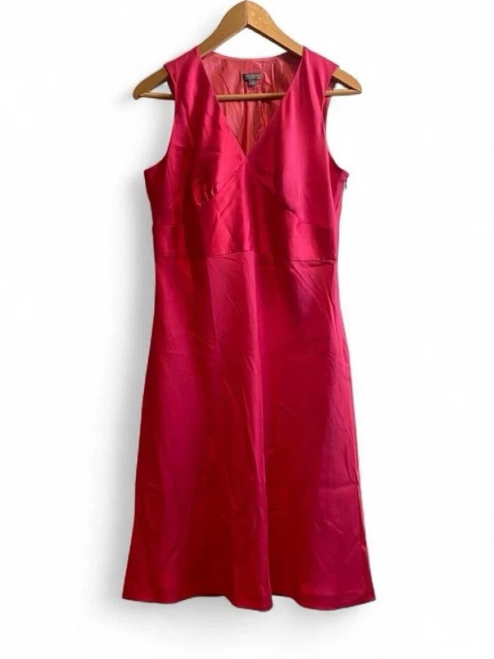 Ann Taylor Pink 100% Silk Midi Small Size 10P Romantic Dress